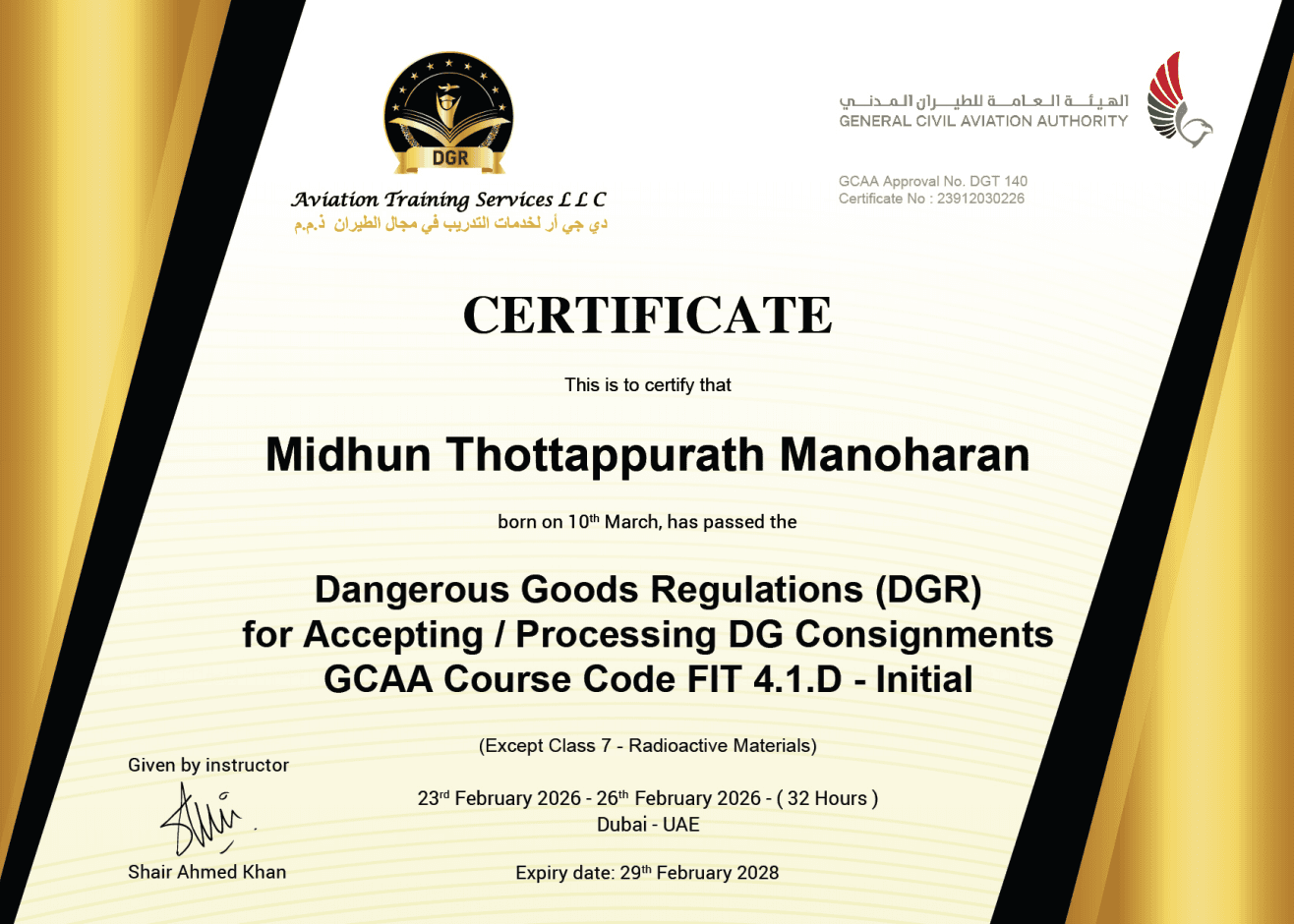GCAA-Approved DGR Certification